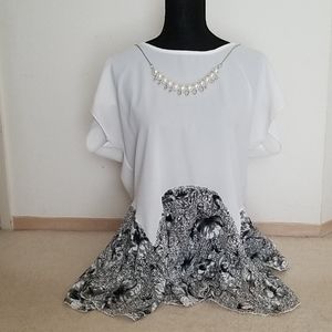 Sheer lace trimmed top